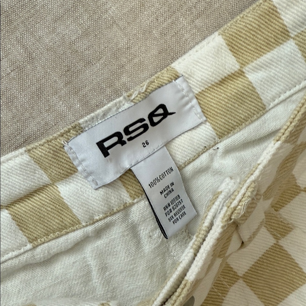 RSQ Beige and White Checkered Pants - Picture 2 of 4
